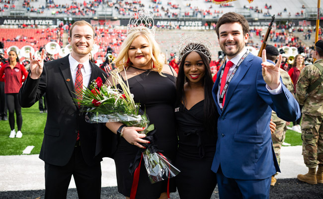 Homecoming Queen and King with last year's queen and king