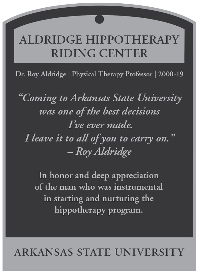 Aldridge Center plaque