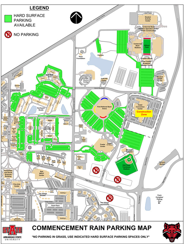 Commencement parking map