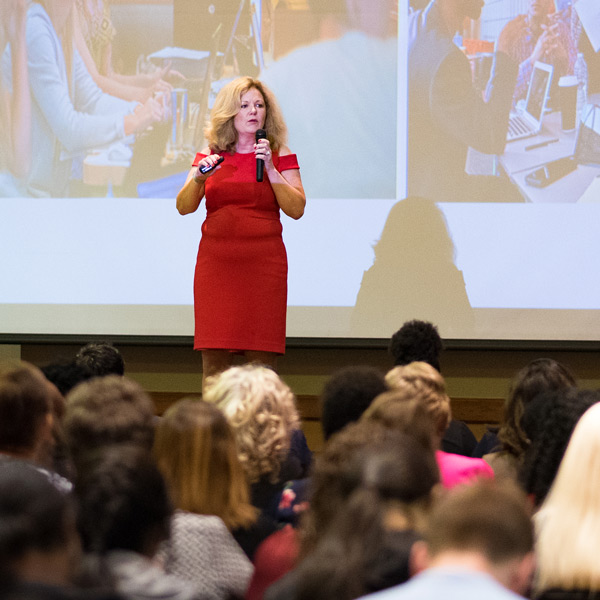 A presenter at the Women's Leadership Conference