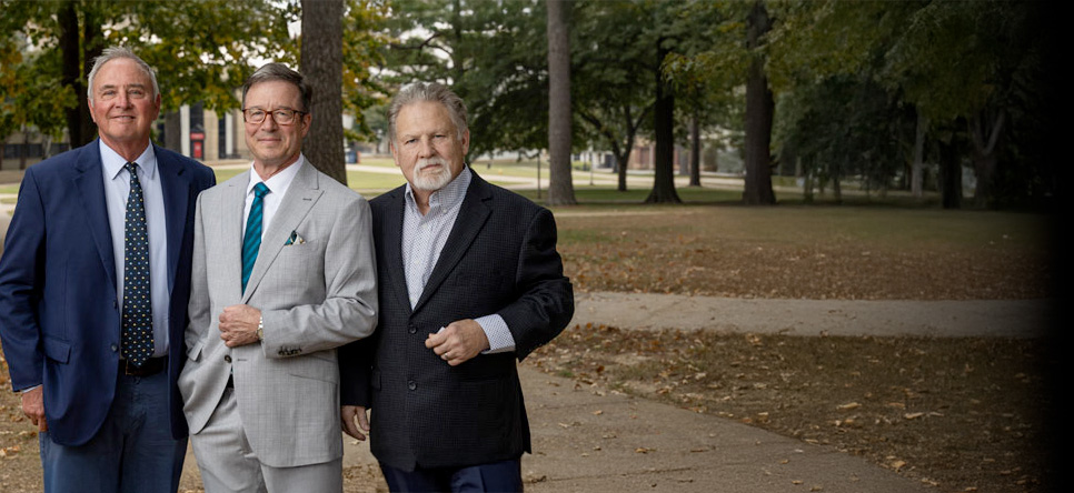 Dr. Wayne Whitney, Dr. Harry Smith III and Dr. Steve Eubanks stand together