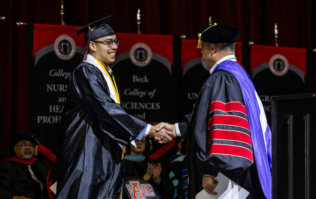 Cazano and Shields at Commencement