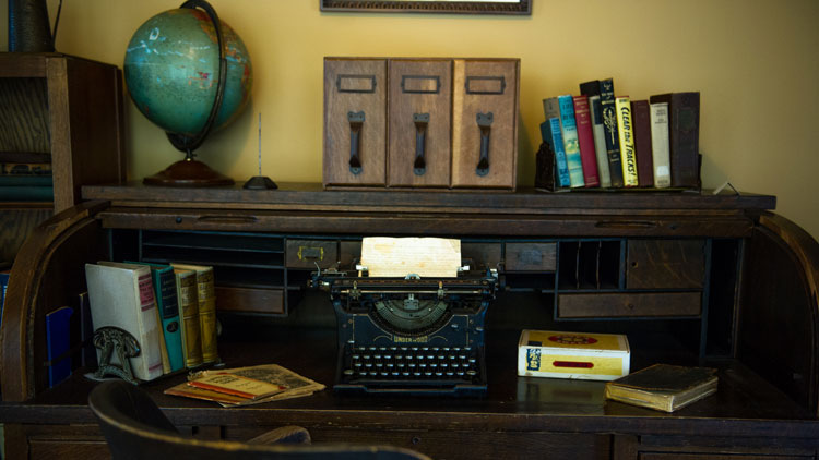 Typewriter in the barn studio of Hemingway-Pfeiffer Museum