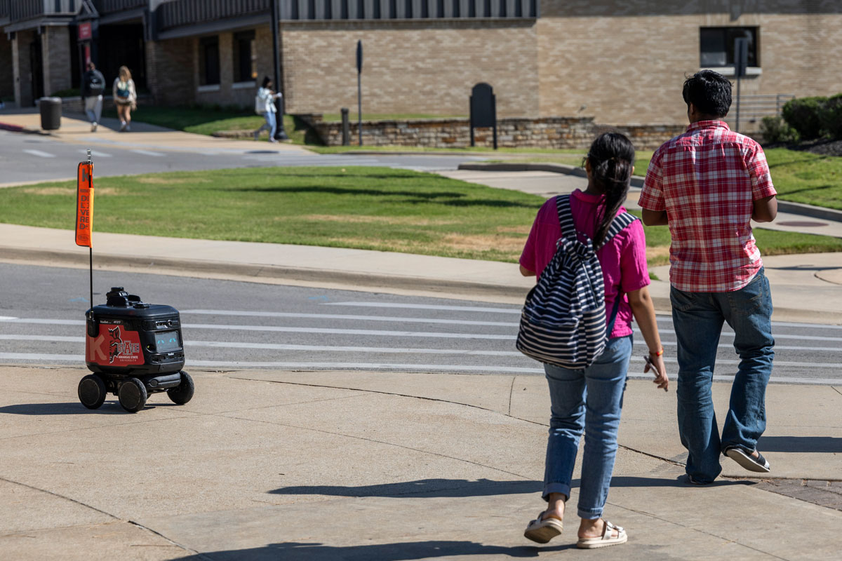 image of Kiwibot on campus