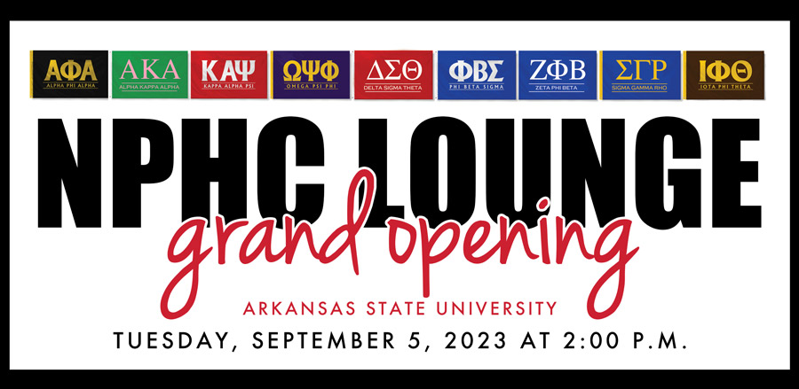 Invitation to NPHC Lounge grand opening