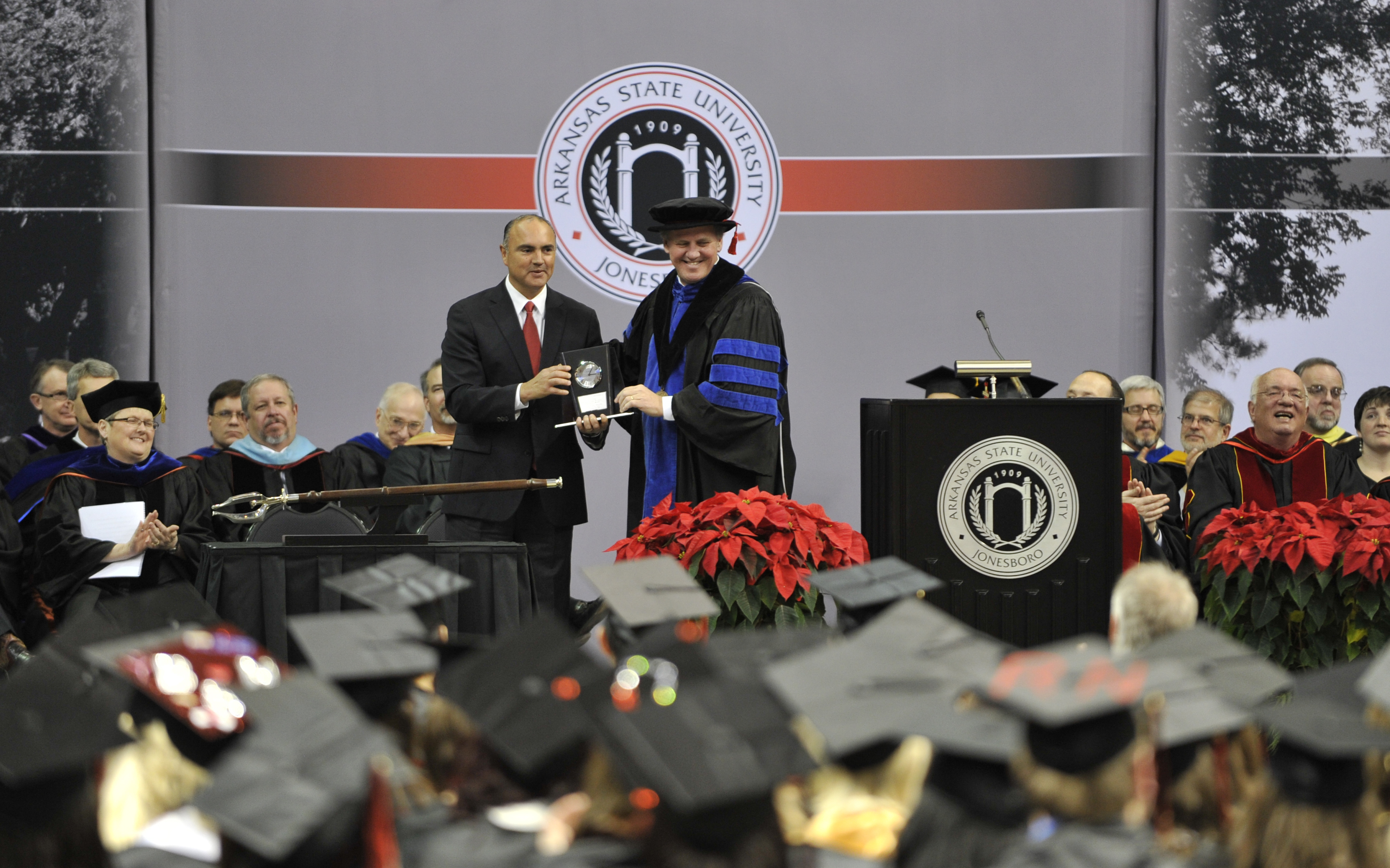 Calzada and Hudson at graduation 